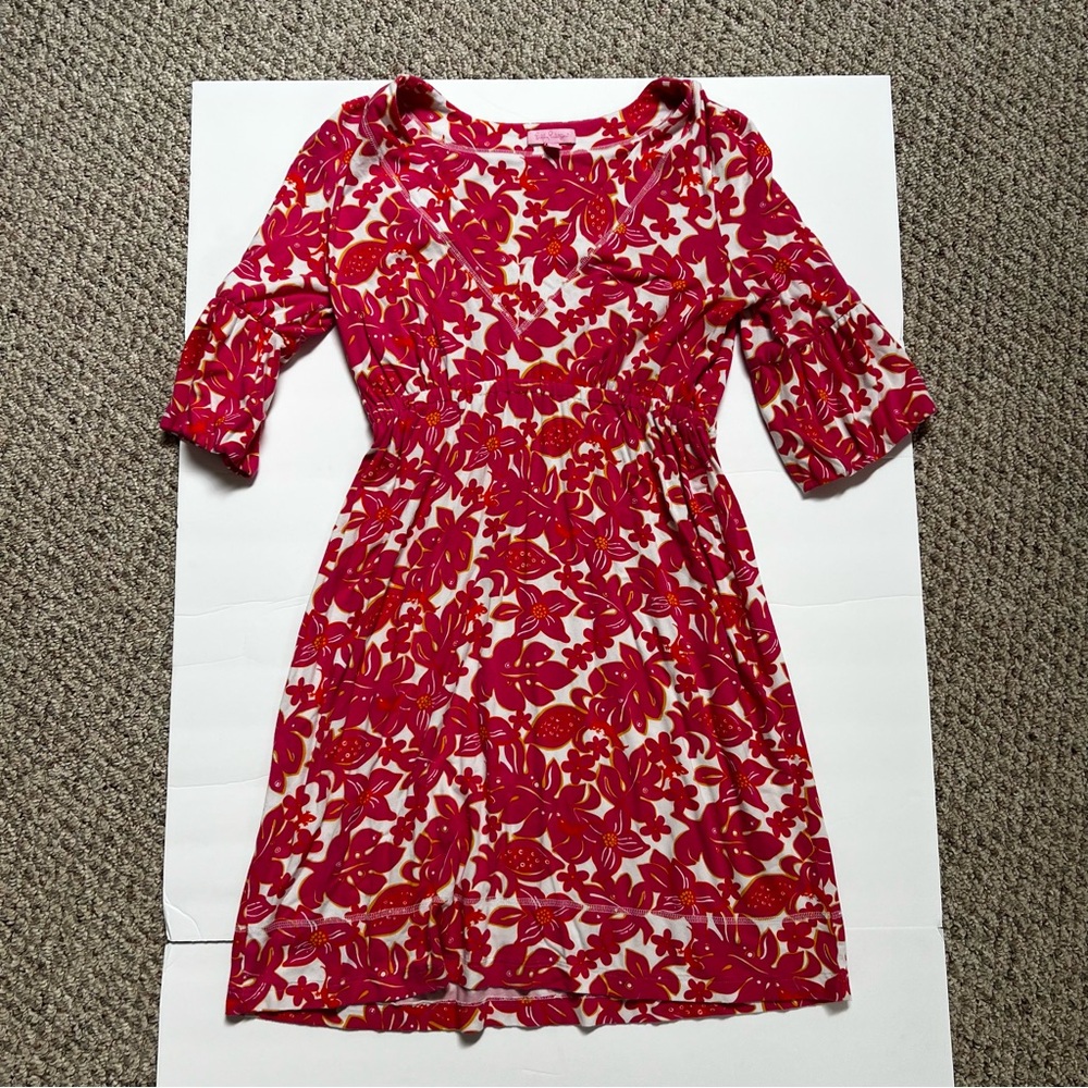 Lilly Pulitzer Hot Pink Patterned Dress